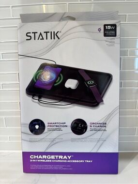 Stark ChargeTray 3-in-1 Wireless Charging Tray - Black